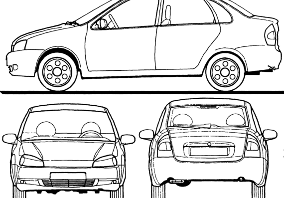 VAZ-1119 Kalina - Разные автомобили - чертежи, габариты, рисунки автомобиля