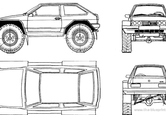 VAZ-2108 Lada 4x4 - УАЗ - чертежи, габариты, рисунки автомобиля