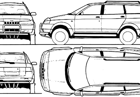 VAZ-211134 Tarzan 4x4 - УАЗ - чертежи, габариты, рисунки автомобиля
