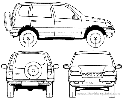 VAZ-2123 Chevrolet Niva - УАЗ - чертежи, габариты, рисунки автомобиля