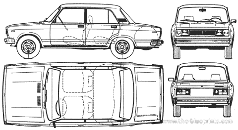VAZ 2105 - Лада - чертежи, габариты, рисунки автомобиля