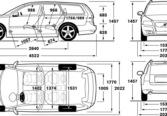 VOlvo V50 (2012) - Volvo - drawings, dimensions, pictures of the car