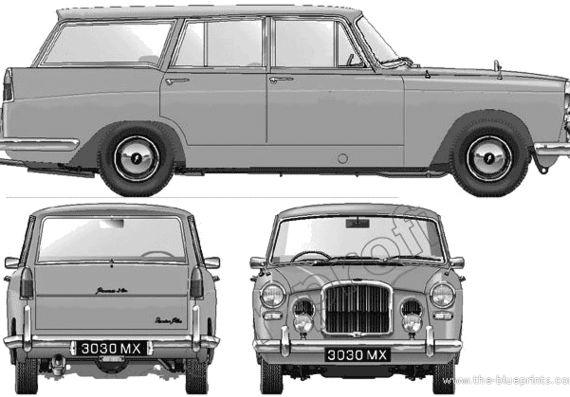 Vanden Plas Princess 3-Litre Estate (1963) - Разные автомобили - чертежи, габариты, рисунки автомобиля