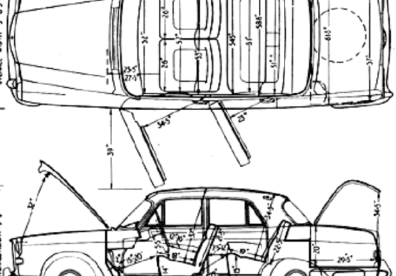 Vanden Plas Princess R (1964) - Разные автомобили - чертежи, габариты, рисунки автомобиля