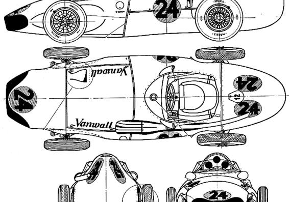 Vanwall GP (1956) - Разные автомобили - чертежи, габариты, рисунки автомобиля