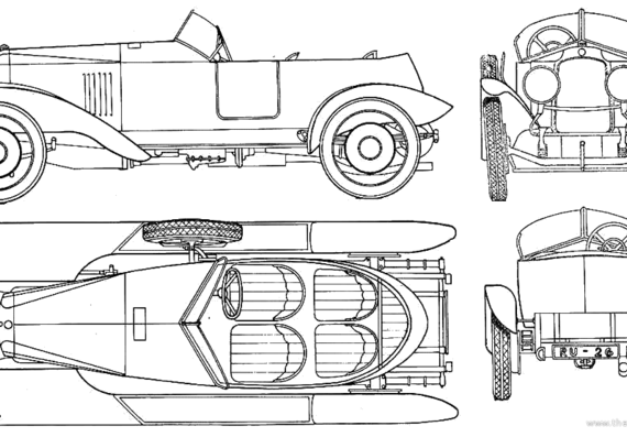 Vauxhall 30-98 Wensum - Воксхолл - чертежи, габариты, рисунки автомобиля