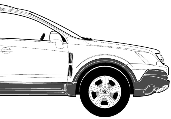 Vauxhall Antara (2007) - Воксхолл - чертежи, габариты, рисунки автомобиля