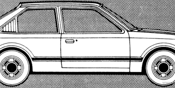Vauxhall Astra A 1.3SL 3-Door (1981) - Воксхолл - чертежи, габариты, рисунки автомобиля