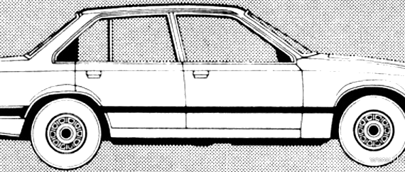 Vauxhall Carlton A (1981) - Воксхолл - чертежи, габариты, рисунки автомобиля