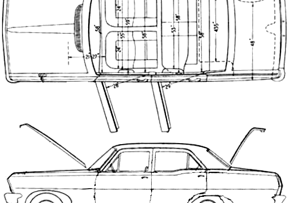 Vauxhall Cresta PC (1966) - Воксхолл - чертежи, габариты, рисунки автомобиля