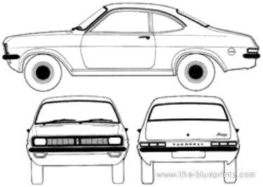 Vauxhall Firenza HC DeLuxe (1972) - Воксхолл - чертежи, габариты, рисунки автомобиля