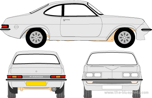 Vauxhall Firenza HPF (1974) - Воксхолл - чертежи, габариты, рисунки автомобиля