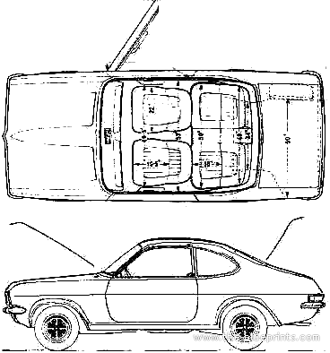 Vauxhall Firenza SL (2000) - Воксхолл - чертежи, габариты, рисунки автомобиля