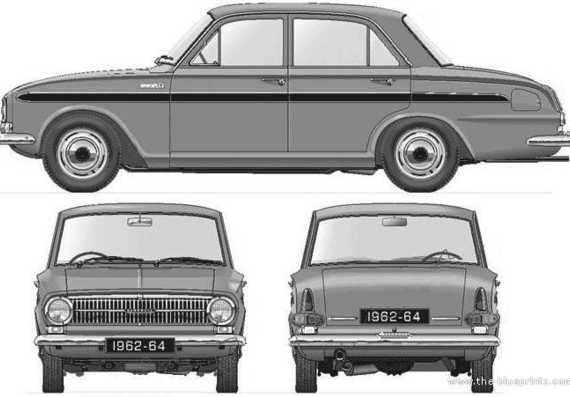 Vauxhall VX4-90 (1963) - Воксхолл - чертежи, габариты, рисунки автомобиля