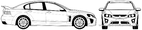 Vauxhall VXR8 6.0i (2007) - Воксхолл - чертежи, габариты, рисунки автомобиля
