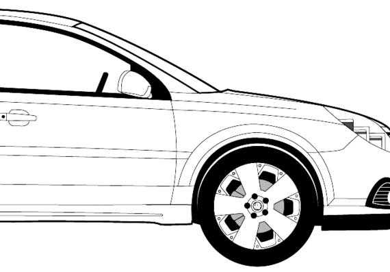 Vauxhall Vectra 4-Door (2007) - Воксхолл - чертежи, габариты, рисунки автомобиля