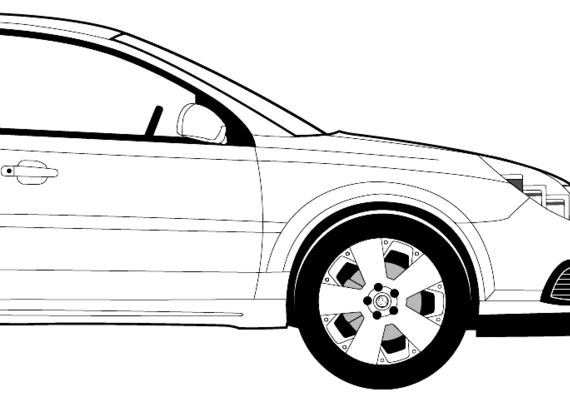 Vauxhall Vectra 5-Door (2007) - Воксхолл - чертежи, габариты, рисунки автомобиля