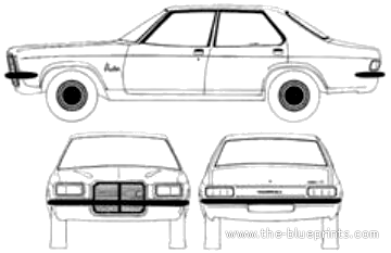Vauxhall Victor FE 2300 SL (1972) - Воксхолл - чертежи, габариты, рисунки автомобиля