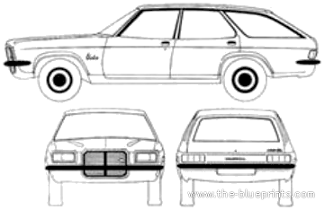 Vauxhall Victor FE 3300 SL Estate (1972) - Воксхолл - чертежи, габариты, рисунки автомобиля