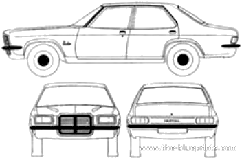Vauxhall Victor FE DeLuxe (1972) - Воксхолл - чертежи, габариты, рисунки автомобиля