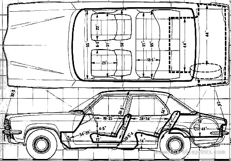 Vauxhall Victor FE VX1800 (1976) - Воксхолл - чертежи, габариты, рисунки автомобиля