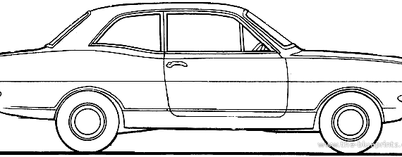 Vauxhall Viva HB 2-Door (1970) - Воксхолл - чертежи, габариты, рисунки автомобиля