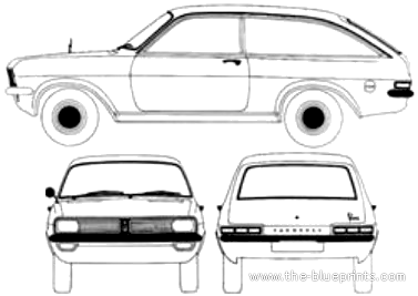 Vauxhall Viva HC 1800 DeLuxe Estate (1972) - Воксхолл - чертежи, габариты, рисунки автомобиля