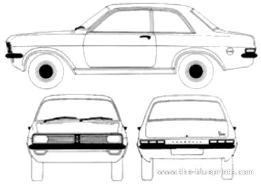 Vauxhall Viva HC DeLuxe 2-Door (1972) - Воксхолл - чертежи, габариты, рисунки автомобиля