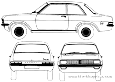 Vauxhall Viva HC SL 2-Door (1972) - Воксхолл - чертежи, габариты, рисунки автомобиля