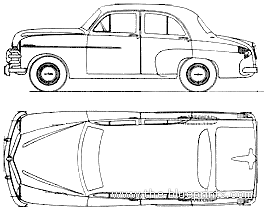 Vauxhall Wyvern (1951) - Воксхолл - чертежи, габариты, рисунки автомобиля