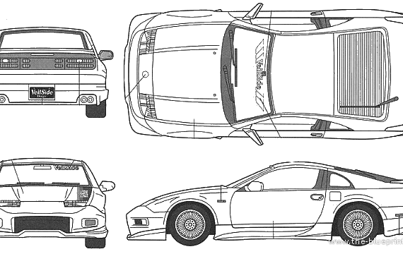 Veilside Z32 Fairlady Z 2 Seater - Ниссан - чертежи, габариты, рисунки автомобиля
