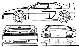 Venturi 400 GT - Разные автомобили - чертежи, габариты, рисунки автомобиля