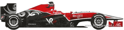 Virgin VR-01 Cosworth F1 GP (2010) - Разные автомобили - чертежи, габариты, рисунки автомобиля