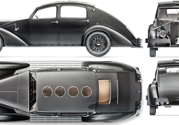 Voisin C25 (1934) - Разные автомобили - чертежи, габариты, рисунки автомобиля