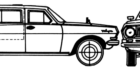 Volga GAZ M24 Station Wagon - Разные автомобили - чертежи, габариты, рисунки автомобиля