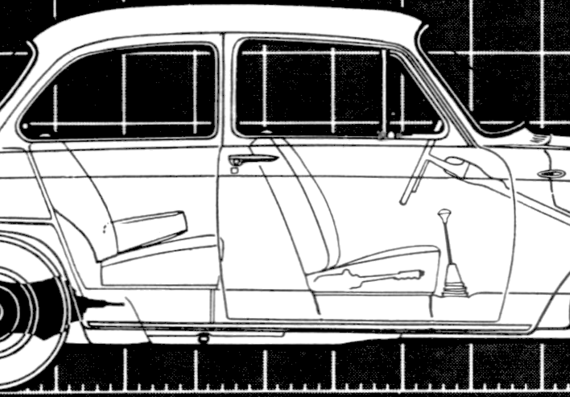 Volkswagen 1500 (1962) - Фольцваген - чертежи, габариты, рисунки автомобиля