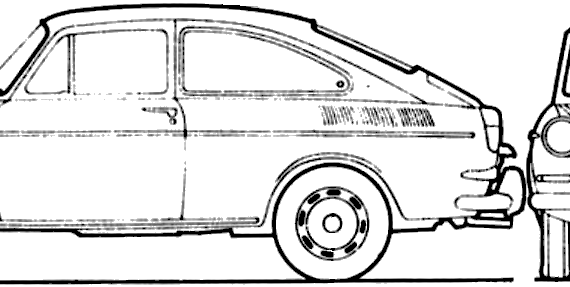 Volkswagen 1600 TL (1967) - Фольцваген - чертежи, габариты, рисунки автомобиля