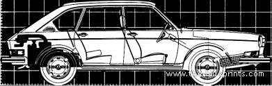 Volkswagen 411 2-Door (1971) - Фольцваген - чертежи, габариты, рисунки автомобиля