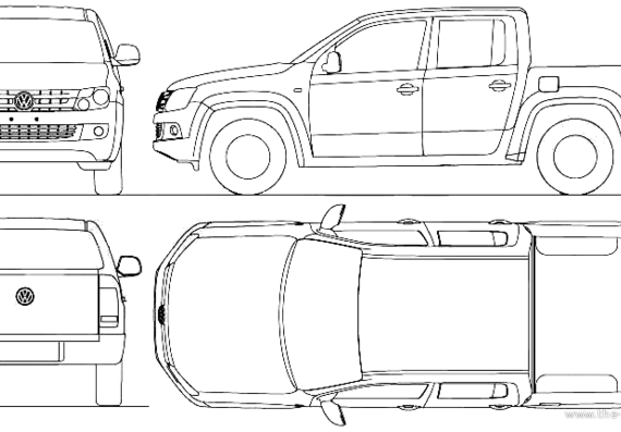 Volkswagen Amarok Crew-Cab (2010) - Фольцваген - чертежи, габариты, рисунки автомобиля