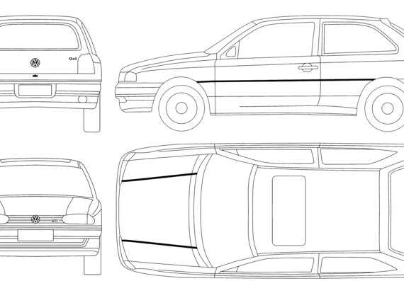 Volkswagen BR Gol GTi (1996) - Фольцваген - чертежи, габариты, рисунки автомобиля