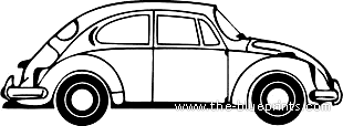 Volkswagen Beetle 1303 - Фольцваген - чертежи, габариты, рисунки автомобиля