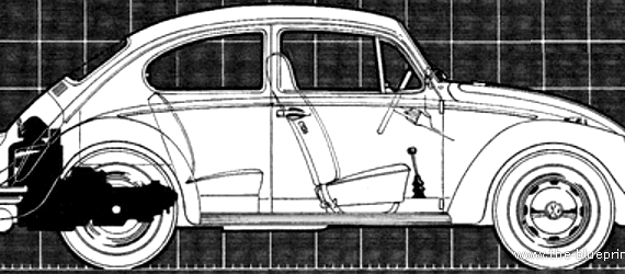 Volkswagen Beetle 1500 Automatic (1968) - Фольцваген - чертежи, габариты, рисунки автомобиля