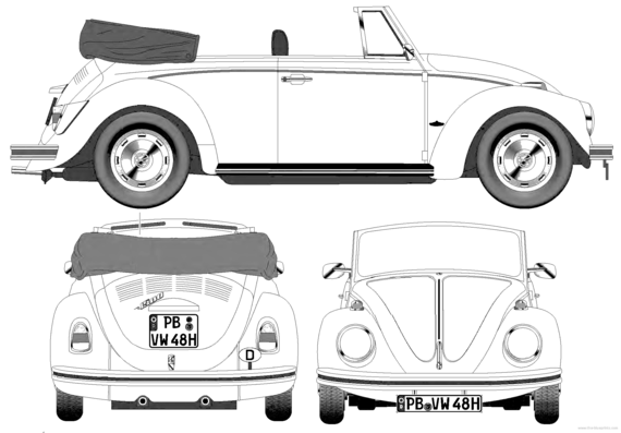 Volkswagen Beetle 1500 Cabriolet (1970) - Folzwagen - drawings, dimensions, pictures of the car