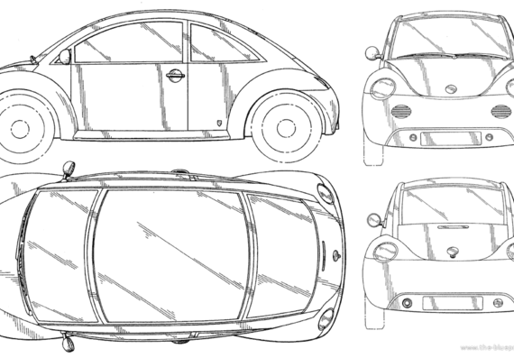 Volkswagen Beetle Concept (1994) - Фольцваген - чертежи, габариты, рисунки автомобиля