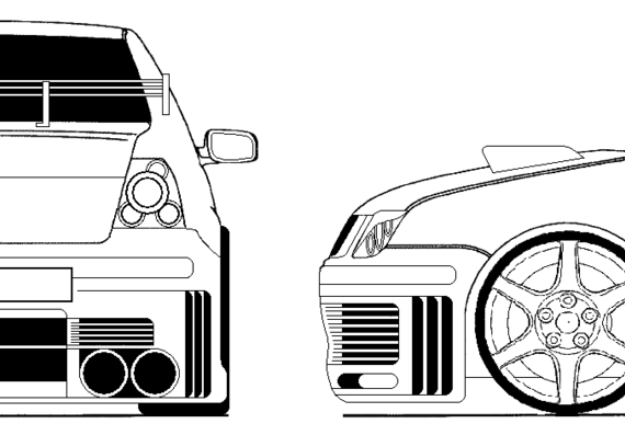 Volkswagen Bora Tuned - Фольцваген - чертежи, габариты, рисунки автомобиля