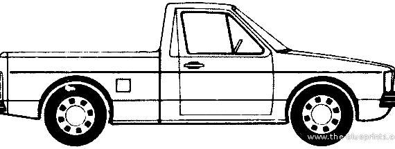 Volkswagen Caddy (1981) - Фольцваген - чертежи, габариты, рисунки автомобиля