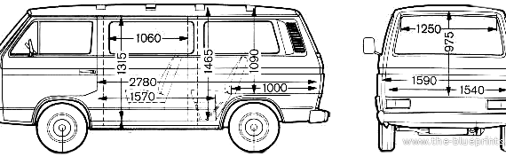 Volkswagen Caravelle C - Фольцваген - чертежи, габариты, рисунки автомобиля