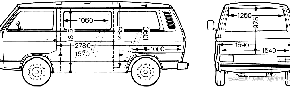 Volkswagen Caravelle Syncro - Фольцваген - чертежи, габариты, рисунки автомобиля