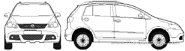 Volkswagen Cross Golf (2008) - Фольцваген - чертежи, габариты, рисунки автомобиля