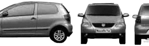 Volkswagen Fox (2006) - Фольцваген - чертежи, габариты, рисунки автомобиля